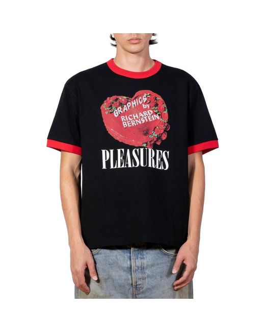 Pleasures Black X Richard Bernstein Cake Ringer Graphic T-Shirt for men