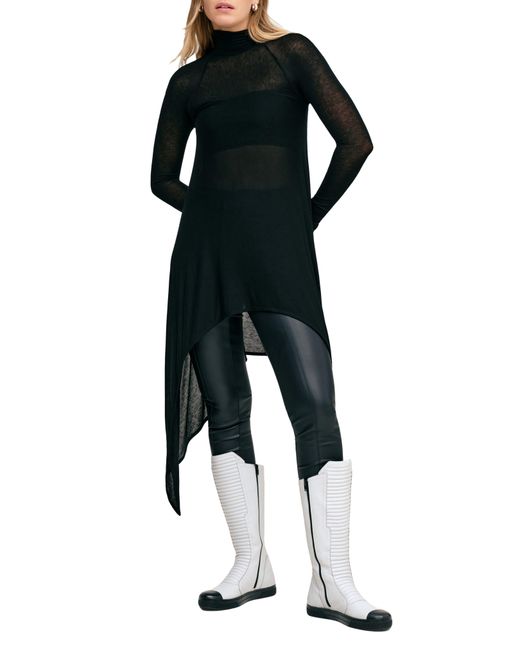 MARCELLA Black Asher Turtleneck Tunic Sweater