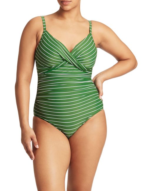 Sea Level Green Twist Front Dd- & E-cup Multifit One-piece Swimsuit