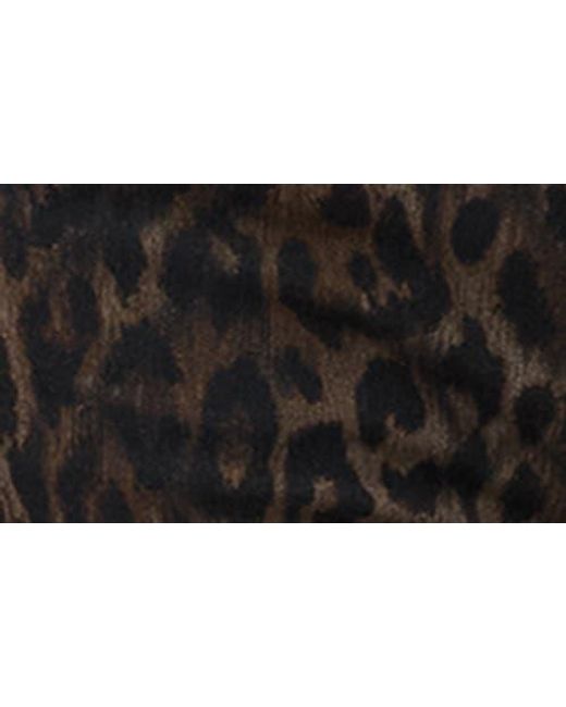 AllSaints Black Haldan Leopard Print Slim Bootcut Jeans