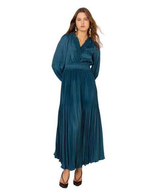 Hale Bob Blue Alisson Charmeuse Dress