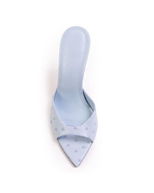 Black Suede Studio White Brea Ostrich Mule