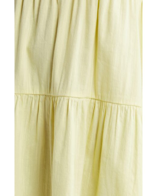 BP. Yellow Tiered Cotton Mini Sundress