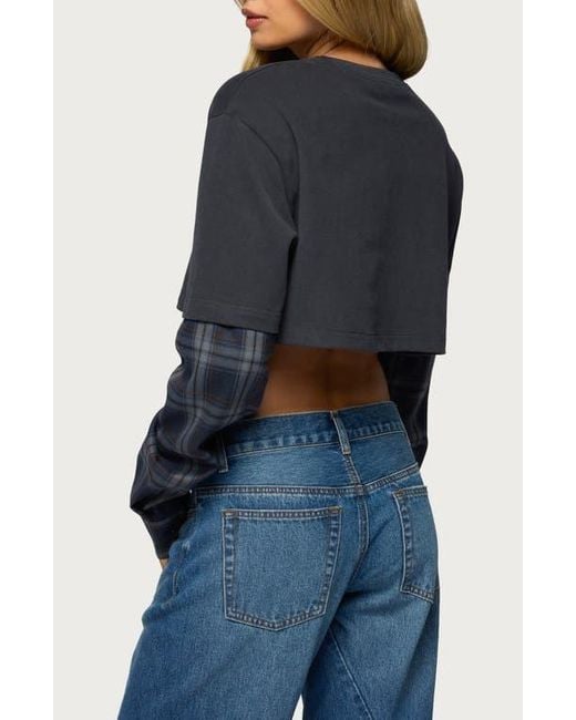 Edikted Blue Layered Crop Top