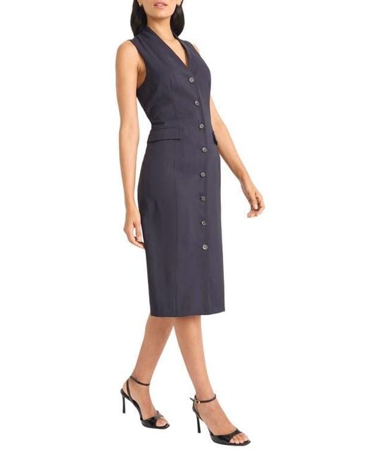 Maggy London Blue Sleeveless Blazer Dress