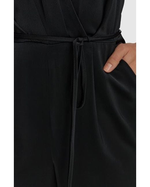 Donna Karan Black Pleated Sleeveless Jumpsuit