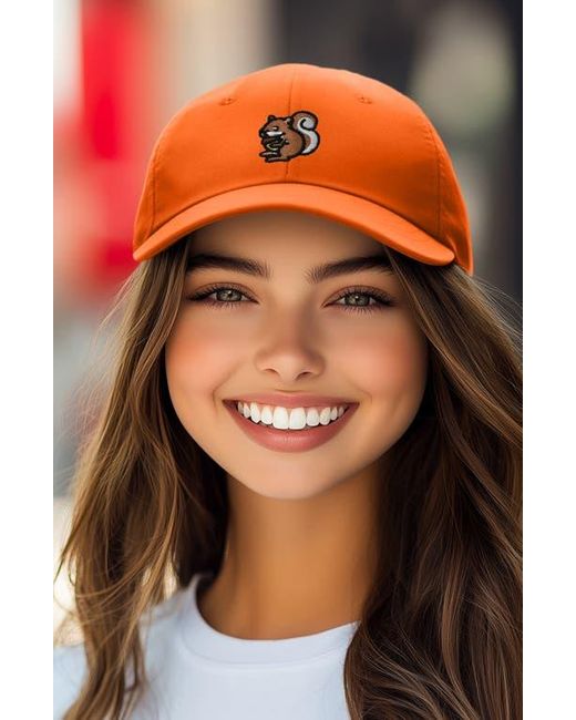 Alix Orange Squirrel Embroidered Outdoor Cap for men