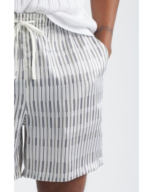 Open Edit Multicolor Satin Drawstring Shorts for men