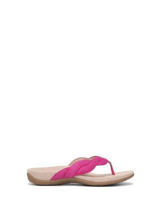 Vionic Pink Bella Braid Flip Flop