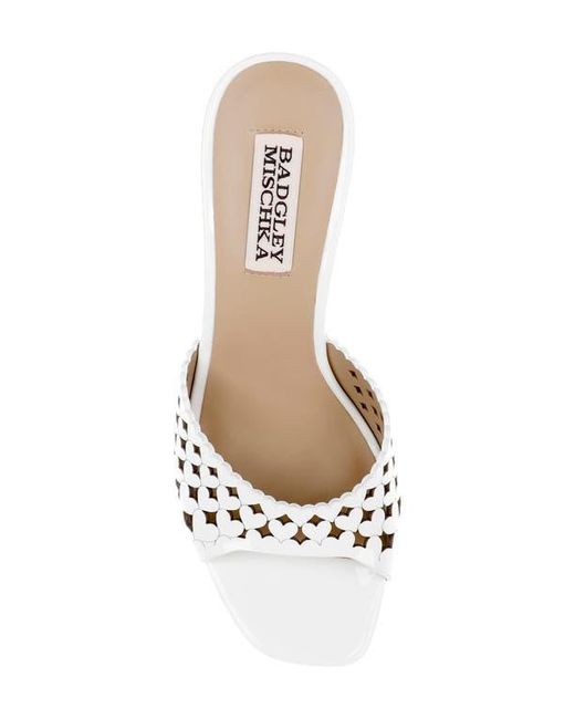 Badgley Mischka Metallic Omni Laser-Cut Heart Sandal