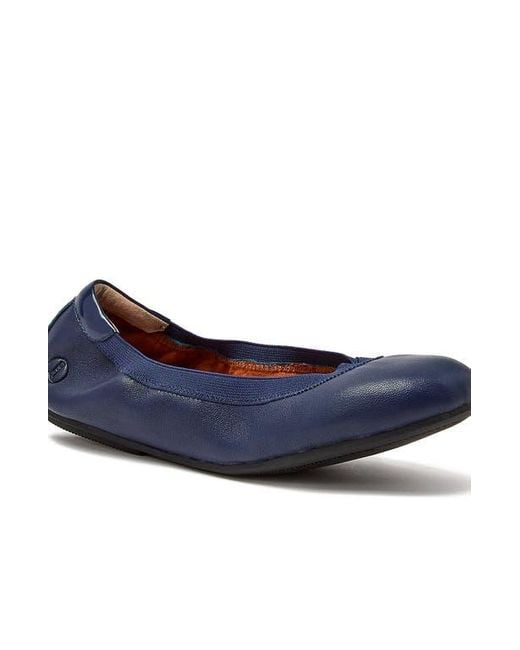 Lands' End Blue Comfort Elastic Slip On Ballet Flat Shoes