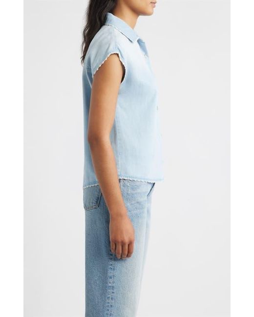 Cloth & Stone Blue Trim Chambray Shirt