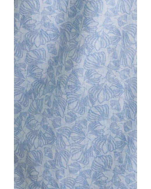 Bugatchi Blue Cole Ooohcotton Floral Camp Shirt for men