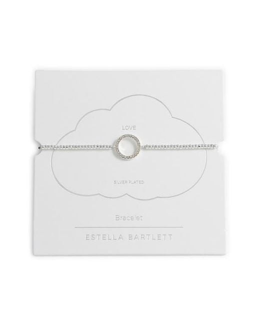 Estella Bartlett White Louise Cubic Zirconia Circle Slide Bracelet