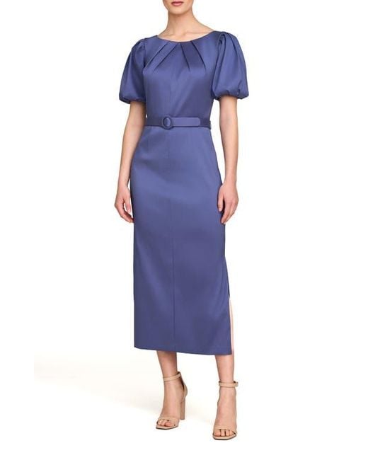 Kay Unger Women's Blue Chiara Sheath Evening Dress