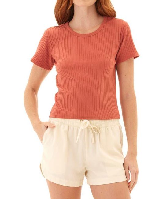 Threads For Thought Red Felicia Stretch Organic Cotton Rib T-Shirt