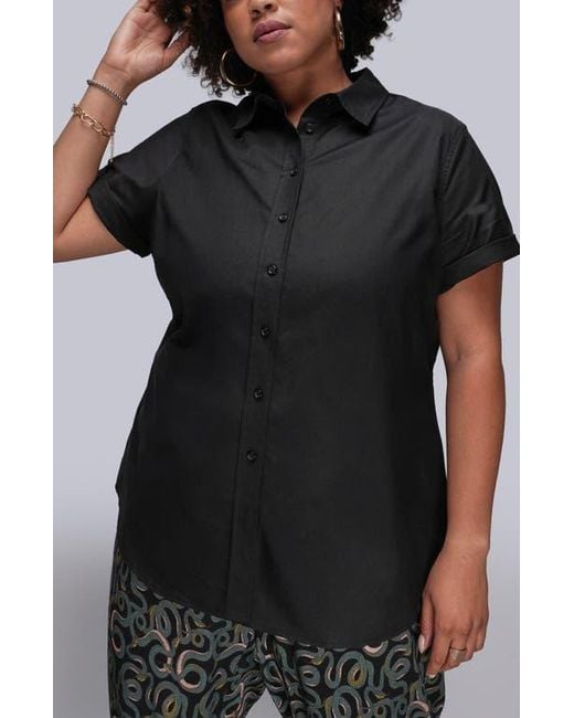 WILDFANG Black The Essential Oxford Button Up