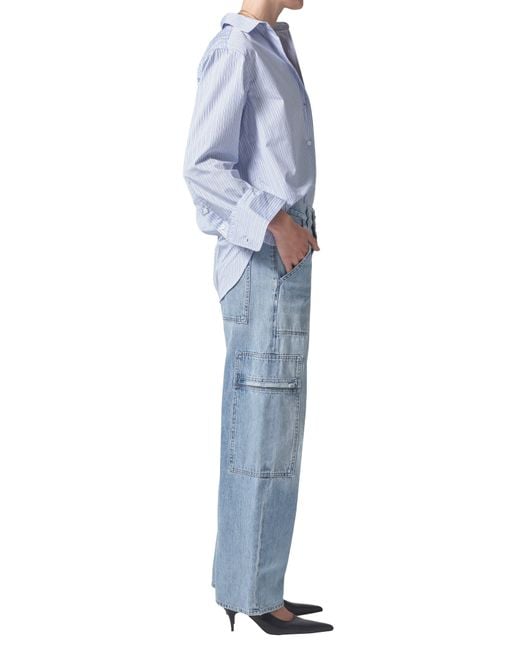 Citizens of Humanity Blue Marcelle Low Rise Barrel Cargo Jeans