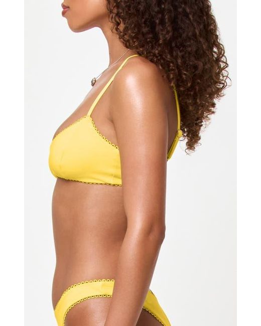 LSPACE Orange Whimsy Bikini Top