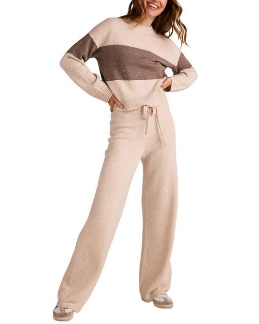 Bella Dahl Natural Wide Leg Wool & Cashmere Sweater Pants