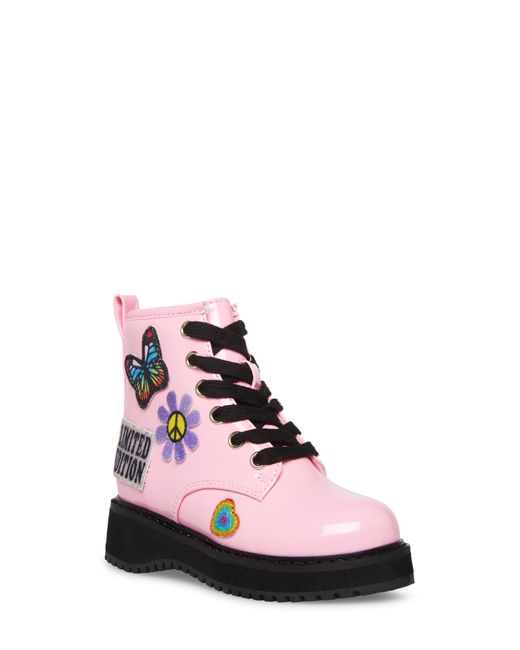 Steve Madden Kudos Glitter Patch Combat Boot in Pink Lyst