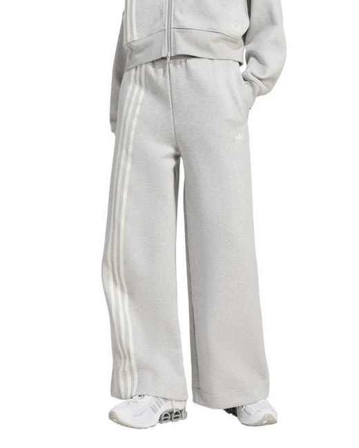 Adidas Gray Off Placed 3-Stripes Wide Leg Sweatpants