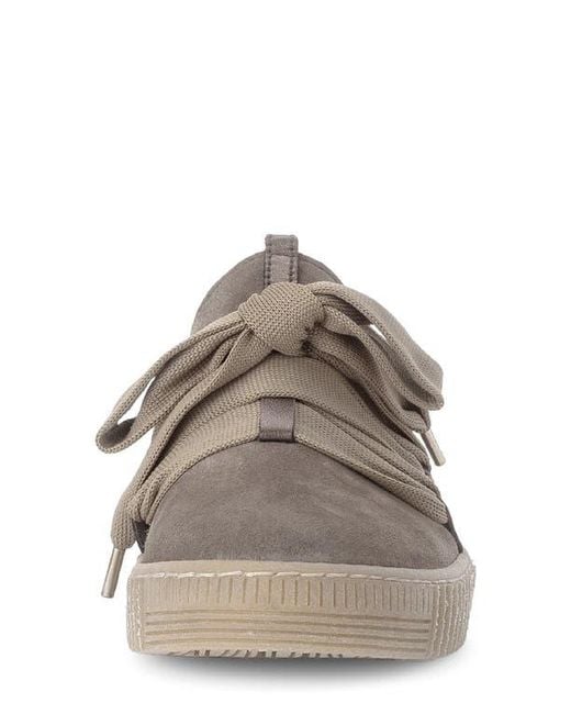 Gabor Brown Leather Platform Sneaker