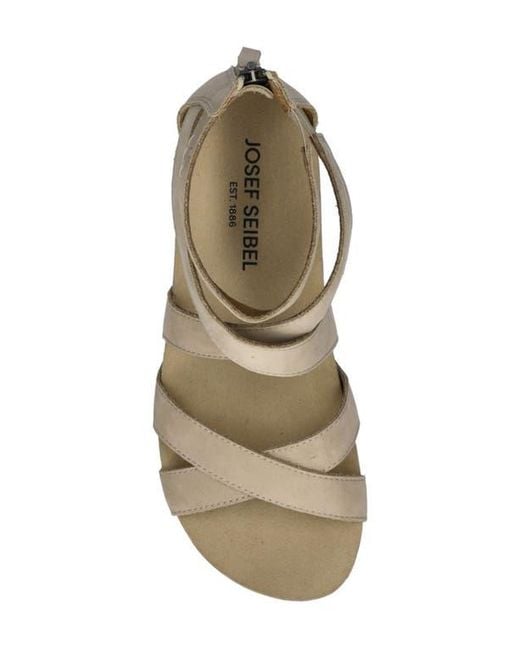 Josef Seibel Metallic Quinn 05 Ankle Strap Wedge Sandal