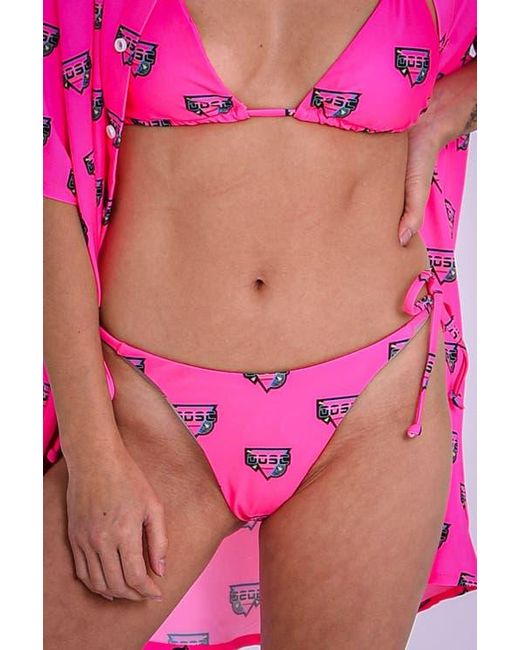 OOSC Pink Baewatch Tie Side Bikini Bottoms