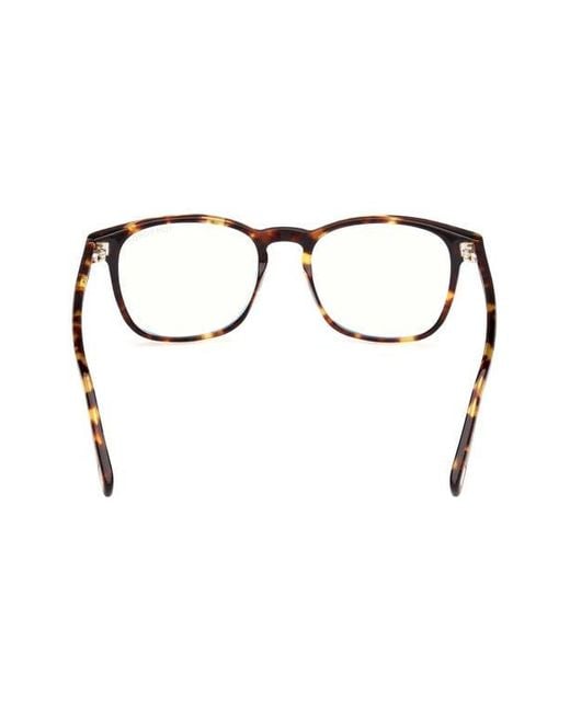 Tom Ford Brown 52Mm Square Optical Glasses for men