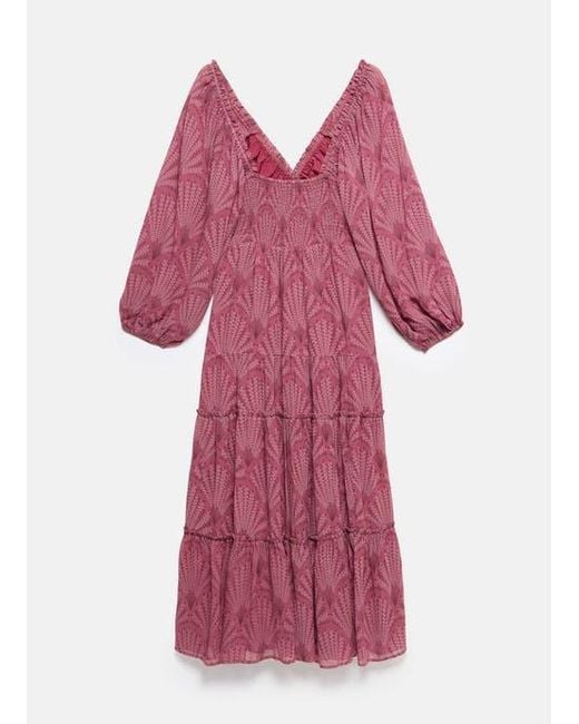 Mint Velvet Red Floral Design Midi Dress