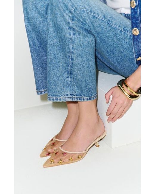 Reformation Natural Wilda Pointed Toe Kitten Mule