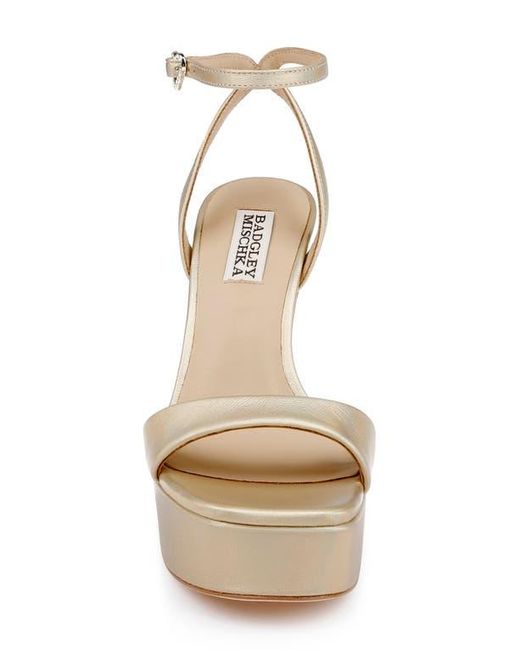 Badgley Mischka White Caia Ankle Strap Platform Sandal