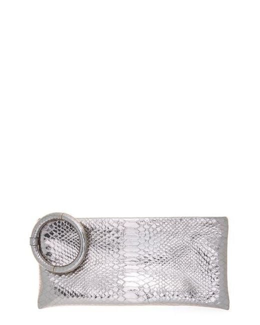 Tom Ford Gray Python Embossed Leather Clutch
