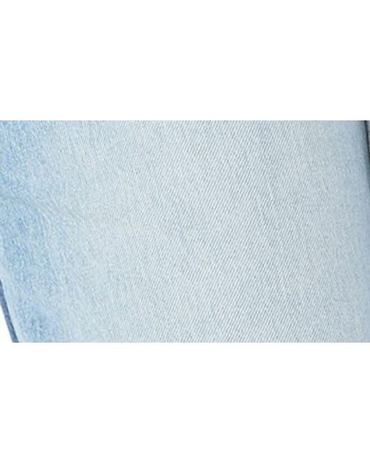 DO by Dee Ocleppo Blue Athena Slouchy Pieced Two-Tone Straight Leg Jeans