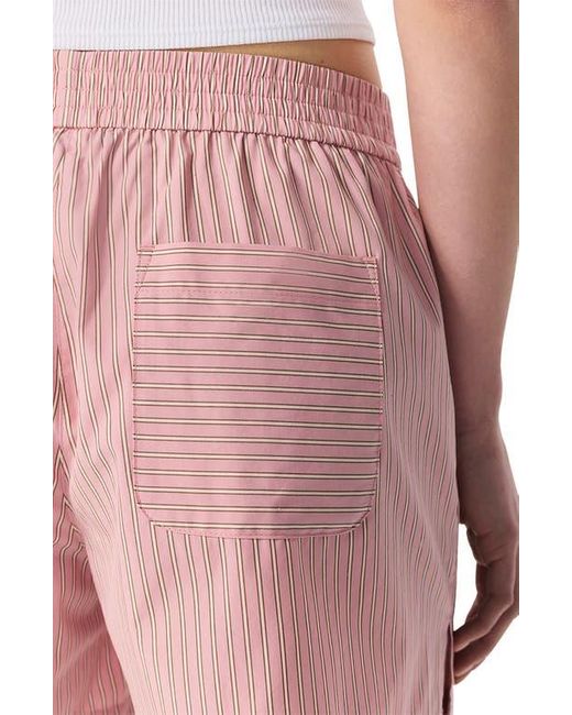 Rag & Bone Pink Emma Stripe Poplin Shorts