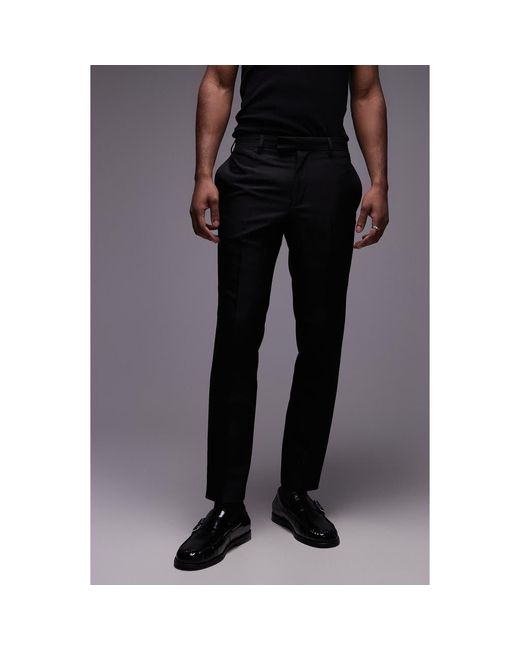 TOPMAN Men's Black Skinny Fit Textured Dress Pants - www.disolcolor.com