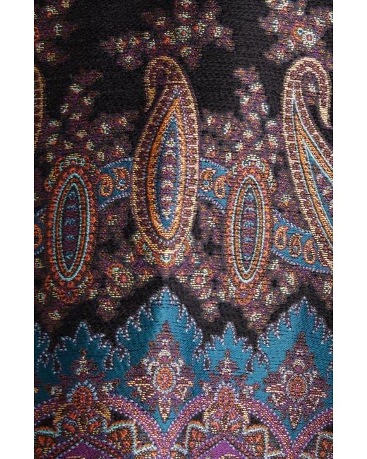 Etro Multicolor Metallic Paisley Jacquard Cape