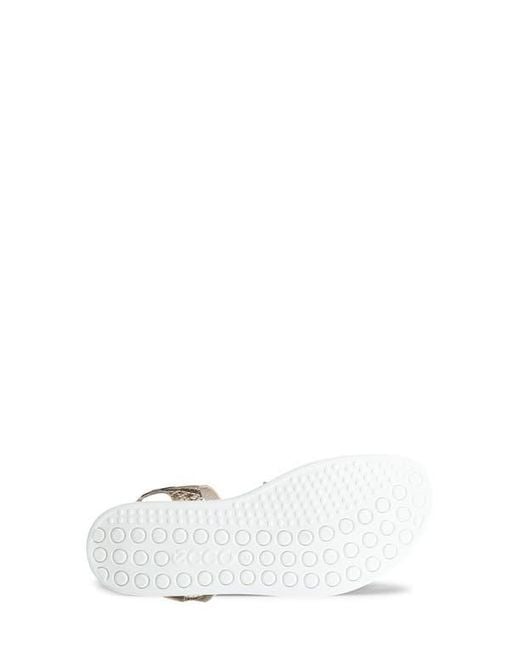 Ecco White Soft Three Strap Sandal