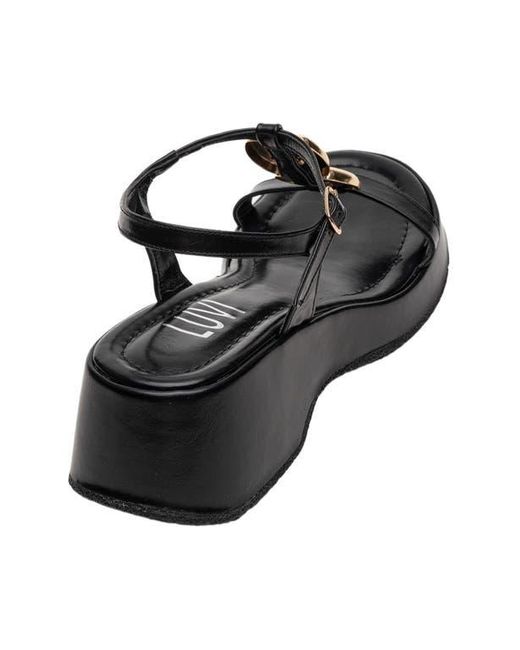Prologue Shoes Black Kerry Buckle Platform Sandal