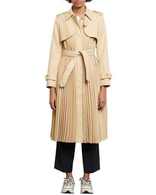 Sandro Natural Pleated Trench Coat
