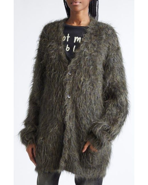 R13 Black Oversize Kid Mohair Blend Boyfriend Cardigan