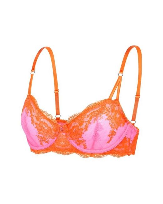 Savage x Fenty Women's Pink Lacestruck Unlined Balconette Bra