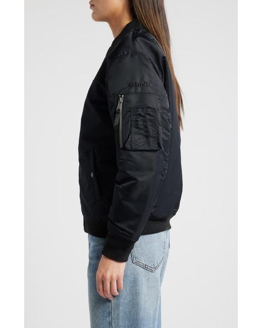 Schott Nyc Black Nylon Ma-1 Flight Jacket