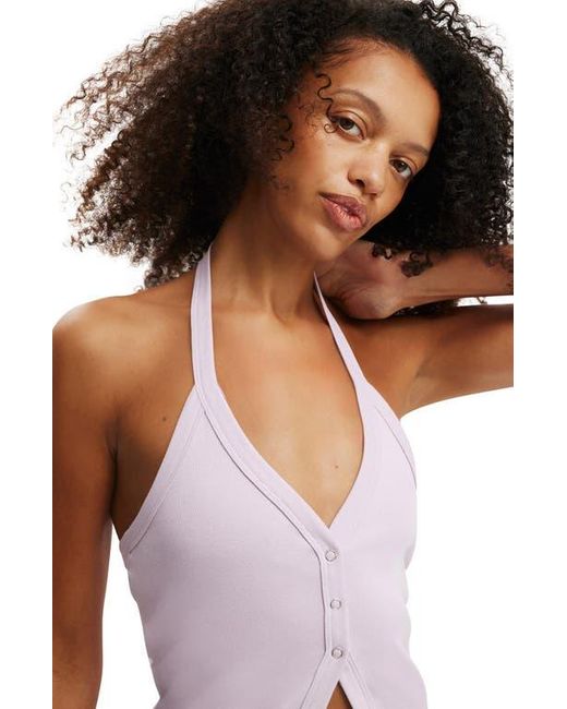 Cotton On Purple Alexa Button Front Halter