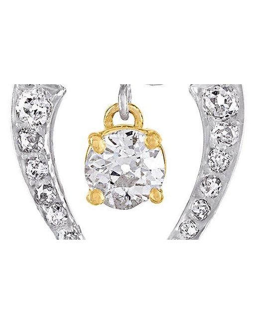 Mindi Mond Metallic Old Floral Heart Diamond Drop Earrings