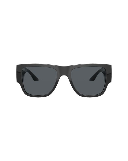 Versace Gray 57Mm Rectangular Sunglasses for men