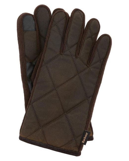 Barbour Brown Westerndale Quilted Touchscreen Gloves for men