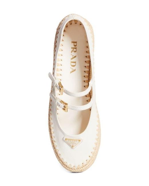 Prada White Espadrille Mary Jane