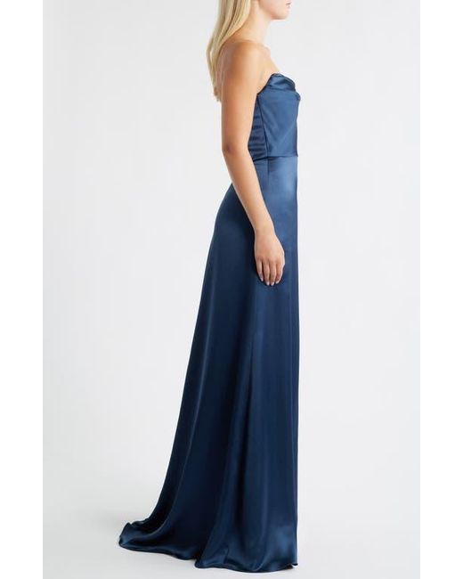 Amsale Jara Strapless Dress in Blue | Lyst